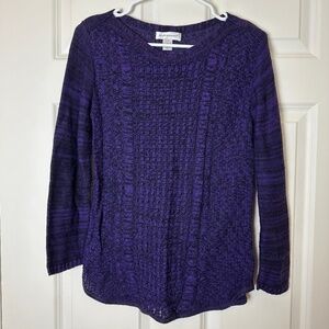 Christopher & Banks Purple Acrylic Long Sleeve Sweater Women Size S